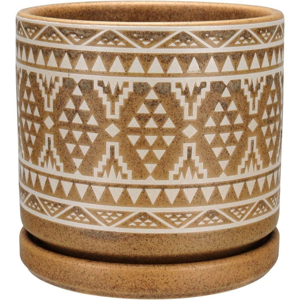 Cachepô Vaso Decorativo Planta Home&co Cerâmica 11x11 Marrom
