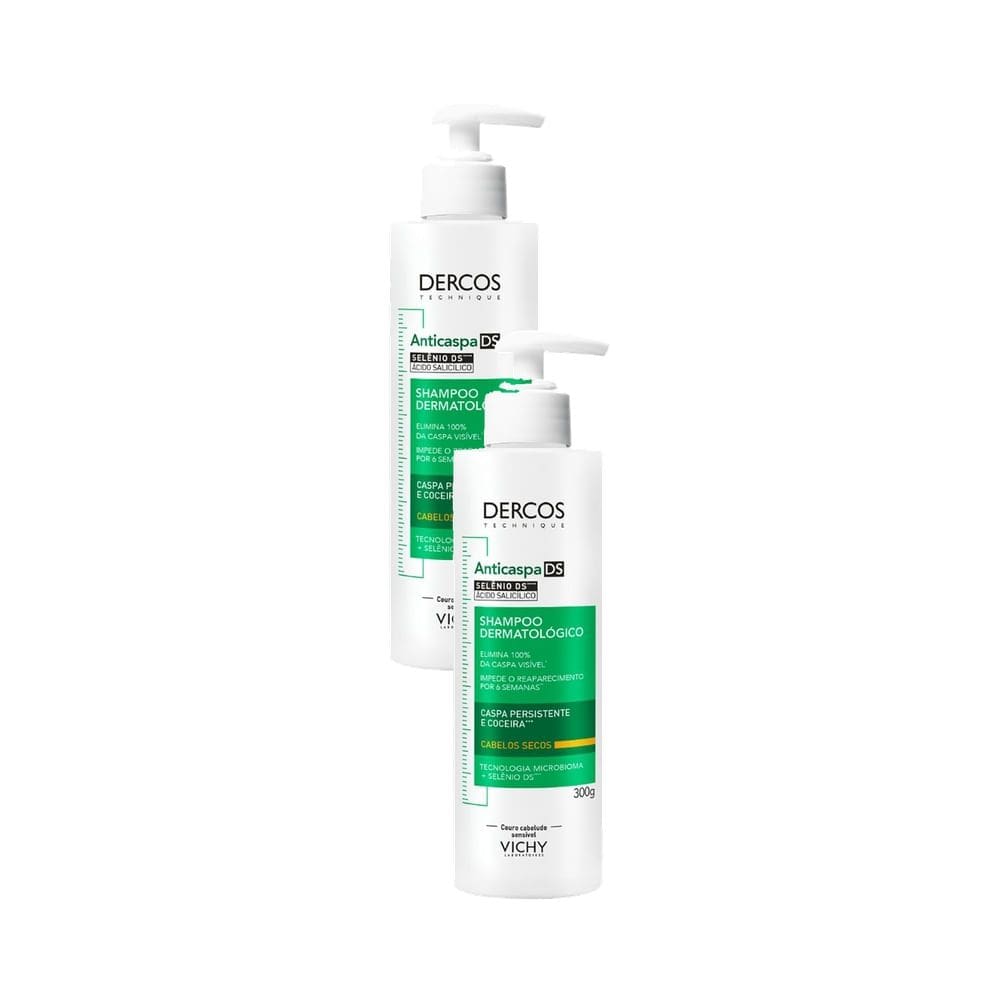 Kit 2 Shampoo Anticaspa DS Vichy Dercos Cabelos Secos 300g
