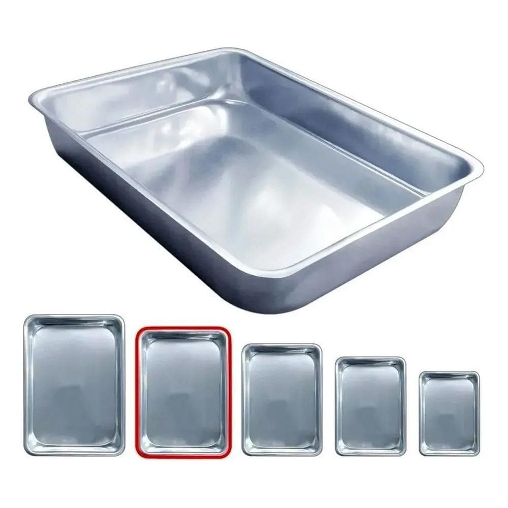 Assadeira Forma Retangular De Alumínio Grande Alta N 4