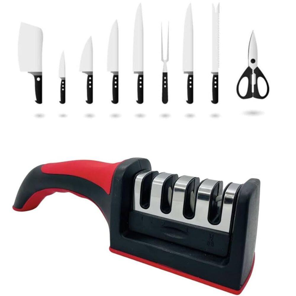 Afiador De Facas E Tesouras 4 Estágios Premium