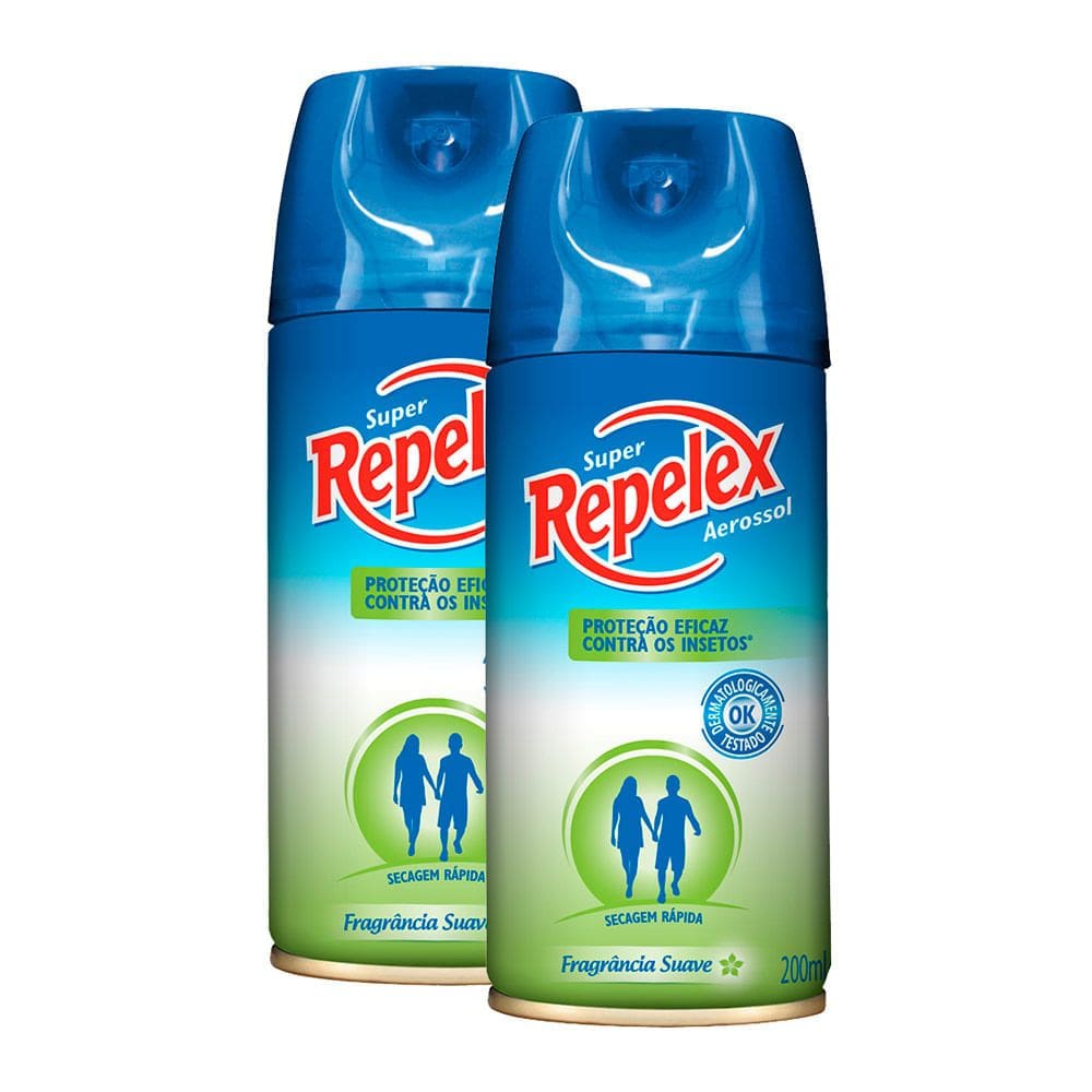 Kit 2 Repelente Super Repelex Aerosol com 200ml