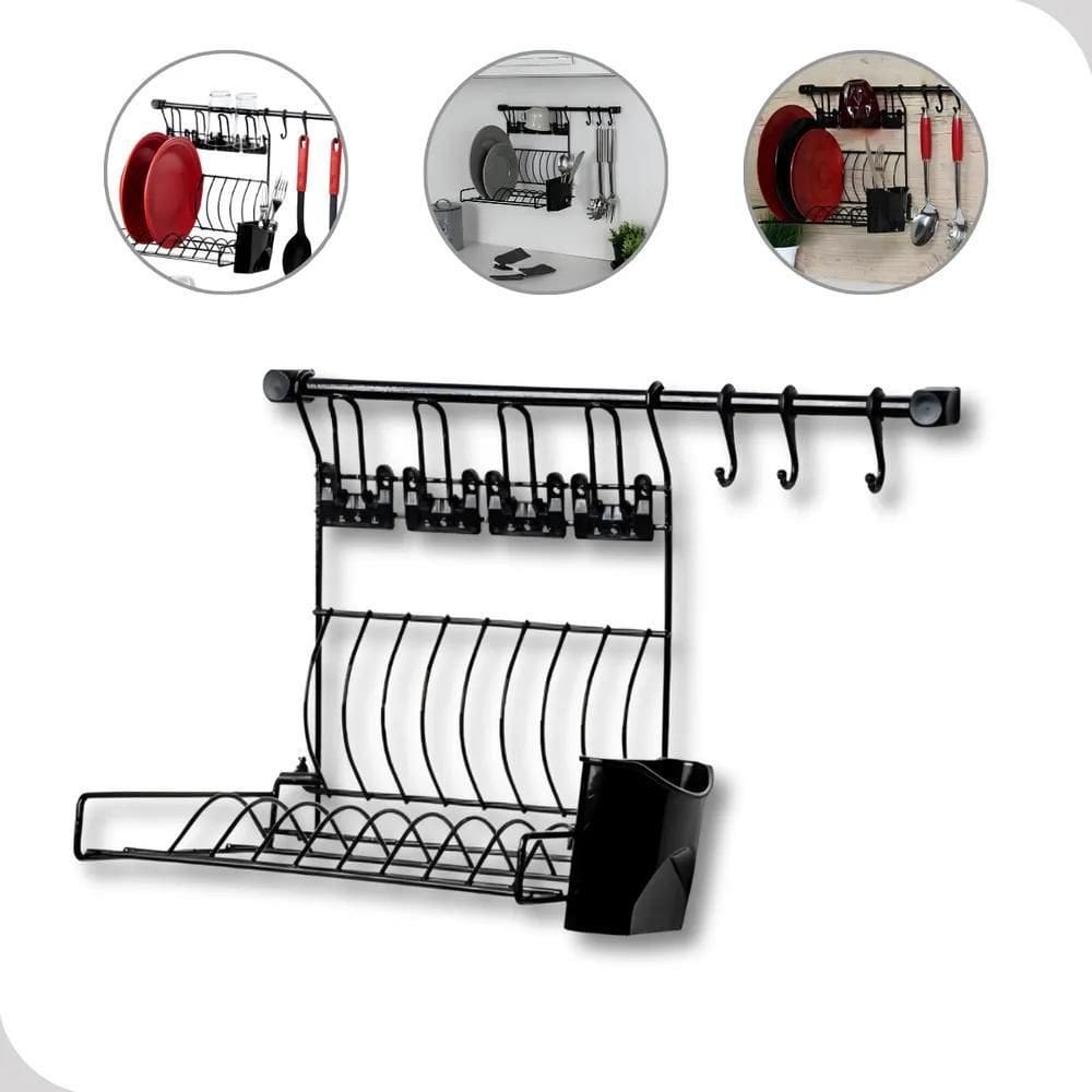 10X Escorredor Suspenso Louça Cozinha Parede Prato Talher C