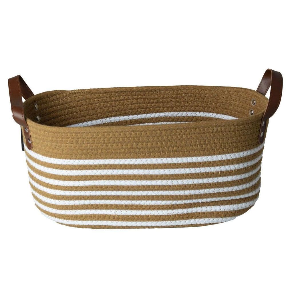 Cesto De Algodão Com Alça Cor Mocca 30X19 Paramount
