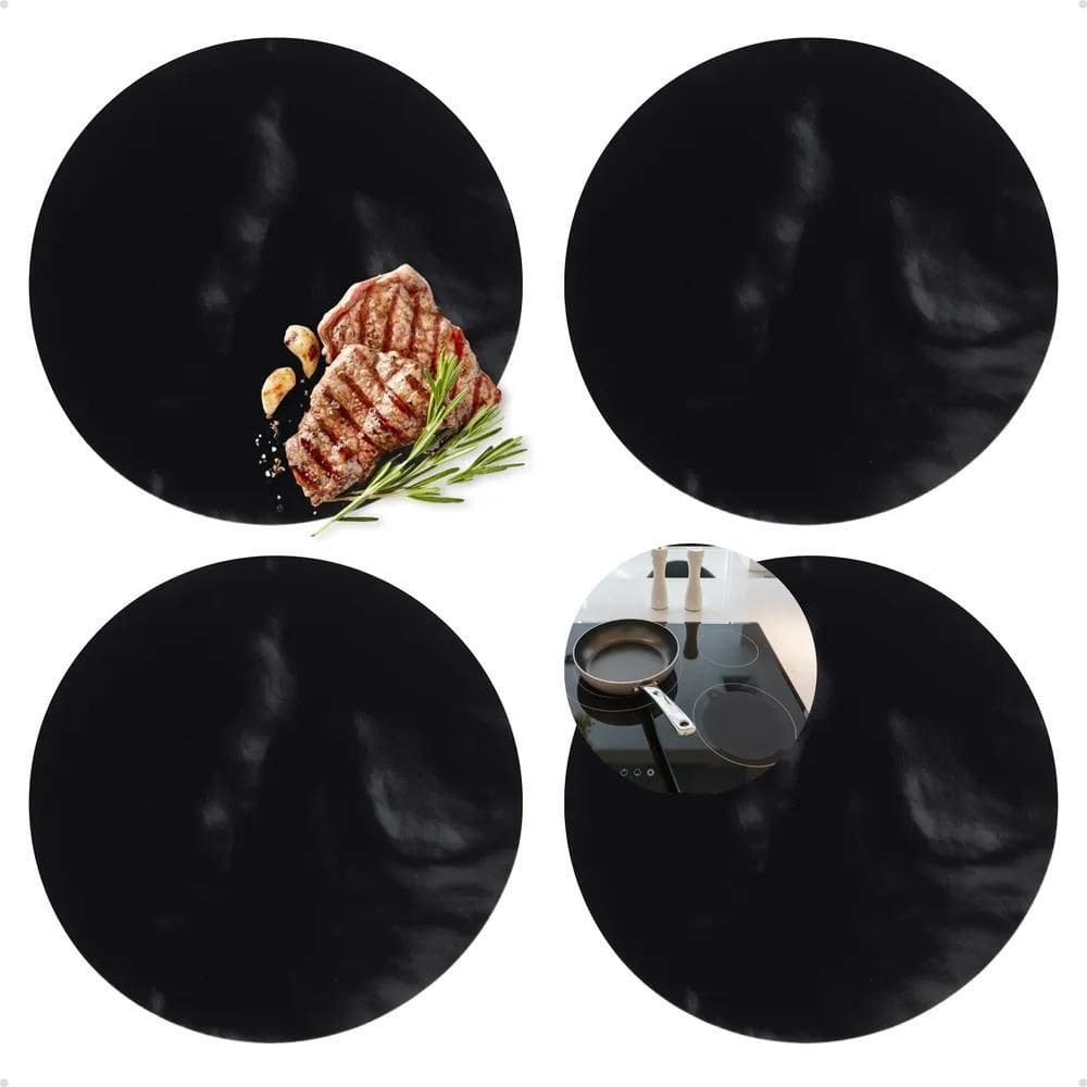 3X Cooktop Indução Tapete Kit 4 Protetor Redondo De Silicone