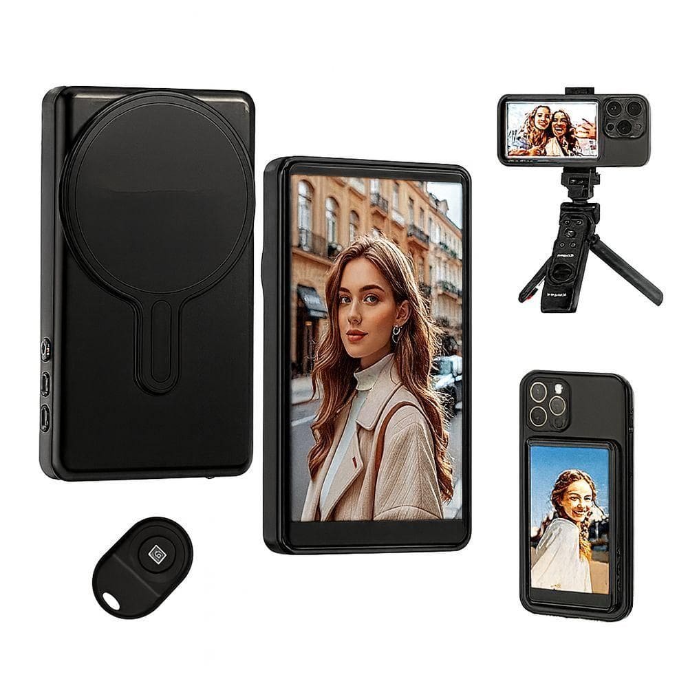Tela Monitor De Selfie Vlog 4k Para Celular Com Fixação Magnética E Tripé