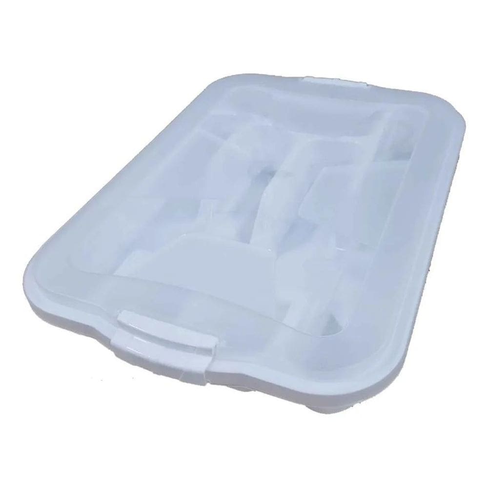 2X Organizador Talher Com Tampa E Trava Branco Uninjet