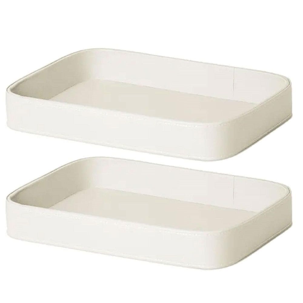 Kit 2 Bandeja Decorativa Elegância Para Casa Marfim