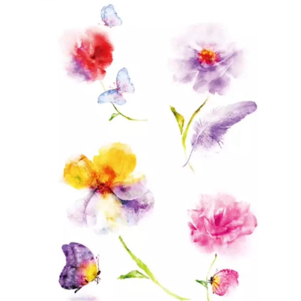 Tatuagem Temporária Floral Delicada Borboleta L2126