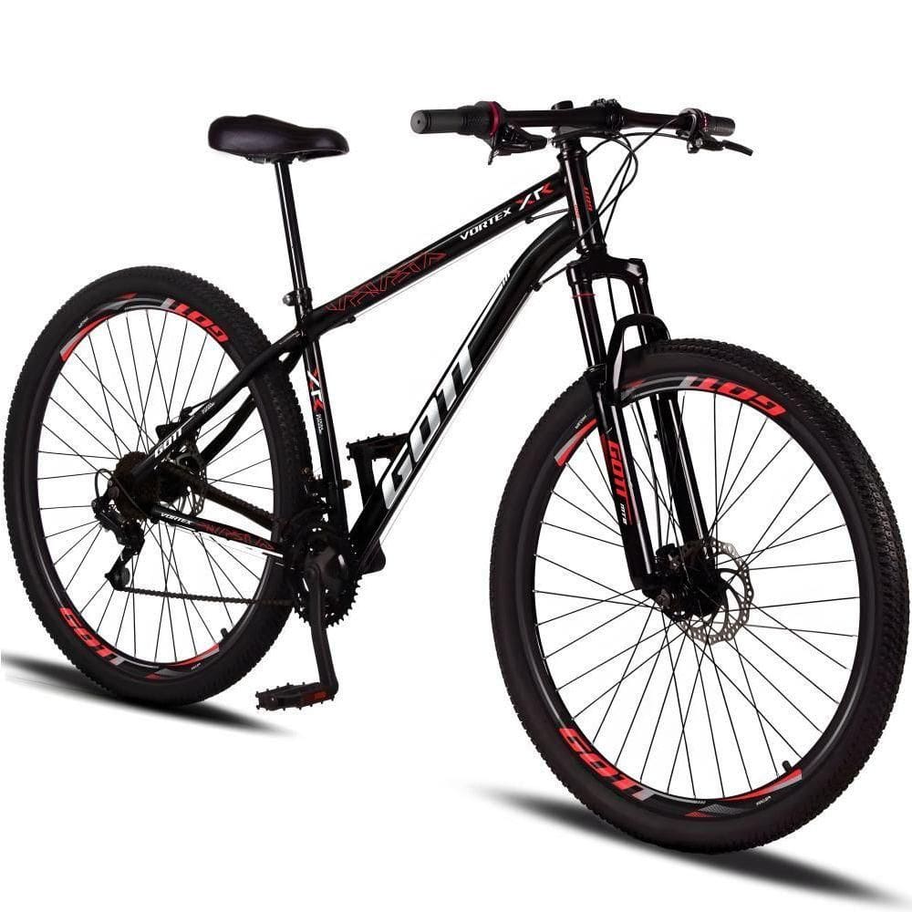 Bicicleta Aro 29 Aço Carbono Gott Vortex Rx 21v Com Suspensão E Freio A Disco Preto/vermelho