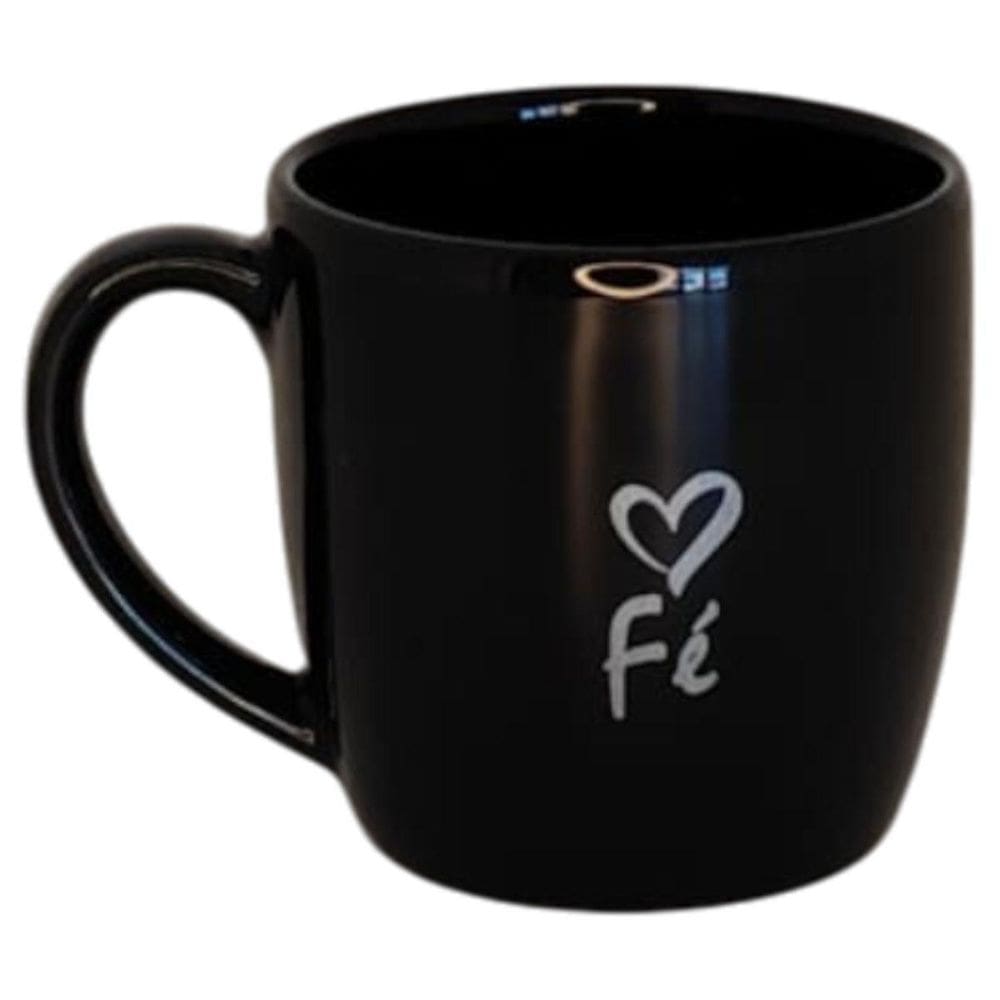 Caneca Preta Dizeres 200Ml Café Chá Escritório