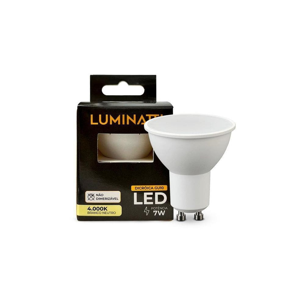 Lâmpada Dicroica Mr16 Led Gu10 4000K Luz Neutra 7W 525Lm