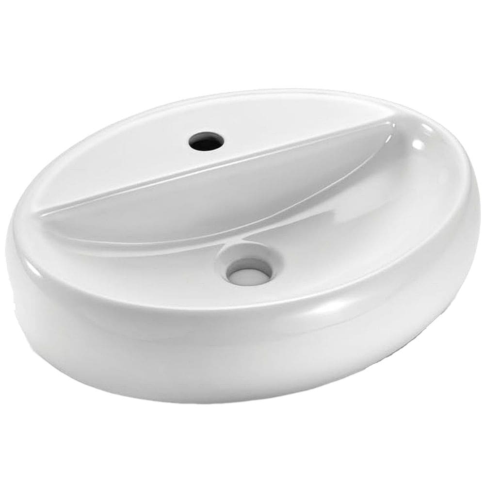 Cuba de Apoio Oval para Mesa 49x38cm Branca - ICA1100 - ICASA