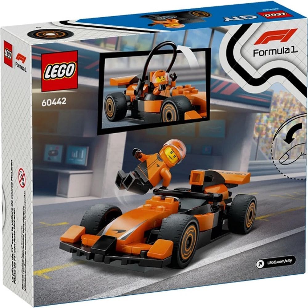Piloto de F1 com Carro de Corrida Mclaren Lego 60442