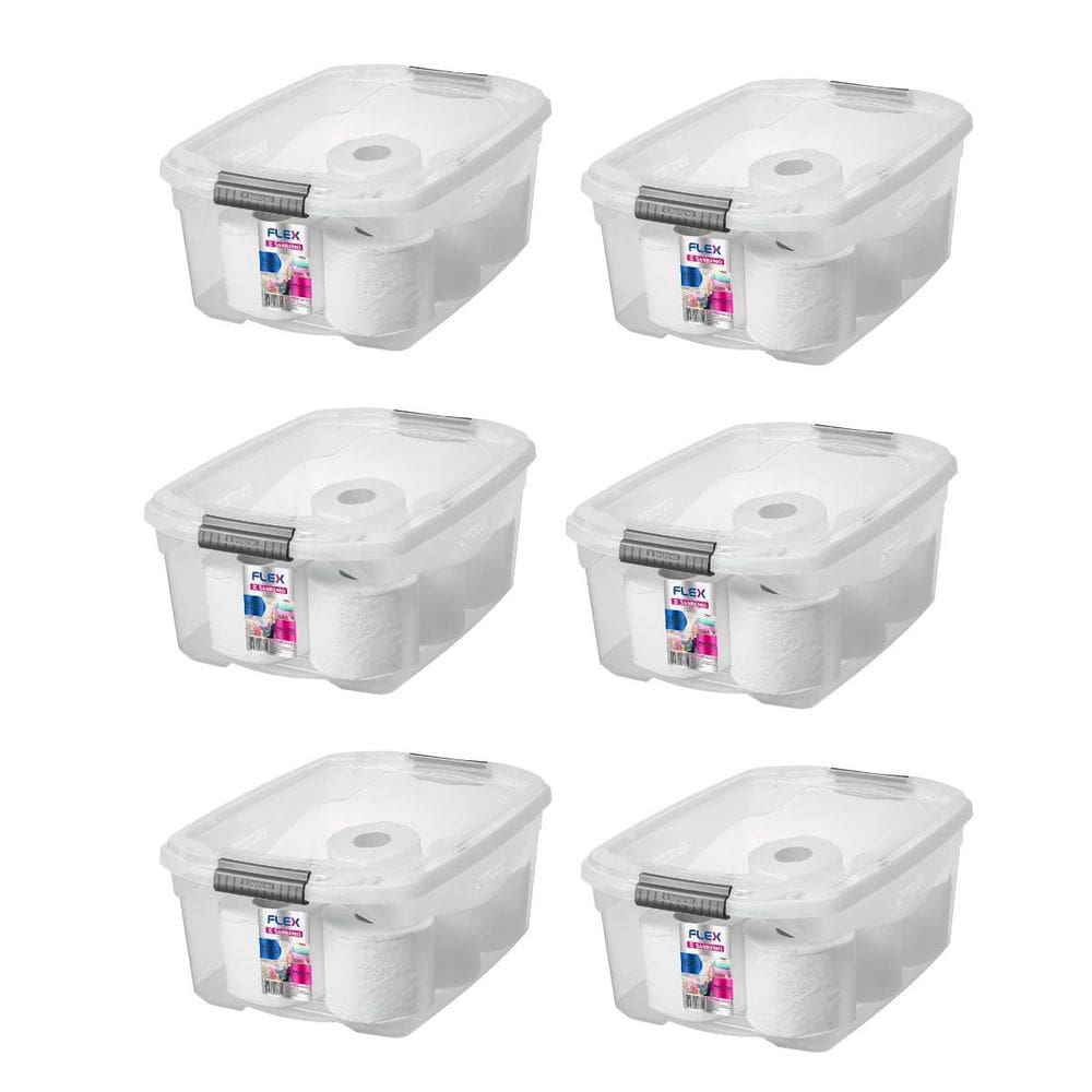 Kit 6 Caixas Organizadora Multiuso 20 Litros Sanremo