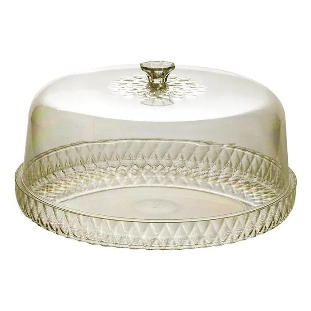 10X Porta Bolo Torta Boleira Acrílica Igual Vidro Plasutil