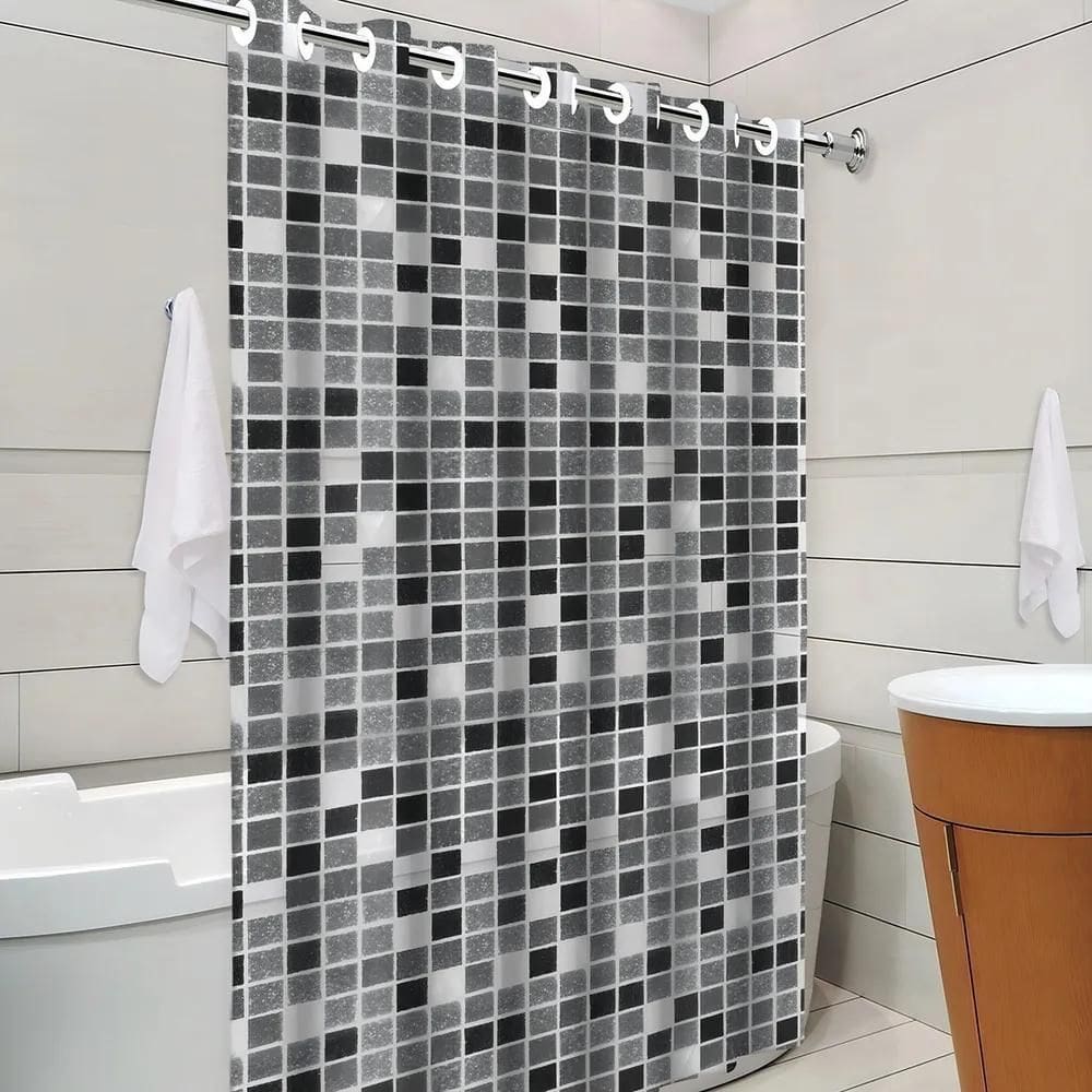 Cortina De Box Banheiro Lavável Pvc Grossa Estampa Pastilhas