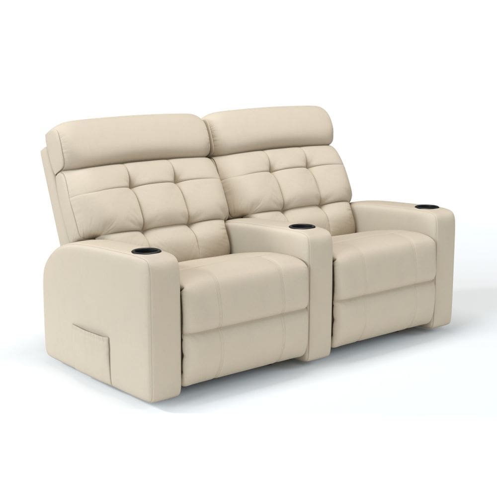 Sofá 2 Lugares Reclinável Elétrico Com Massagem Em Couro Bovino Linha Cinema