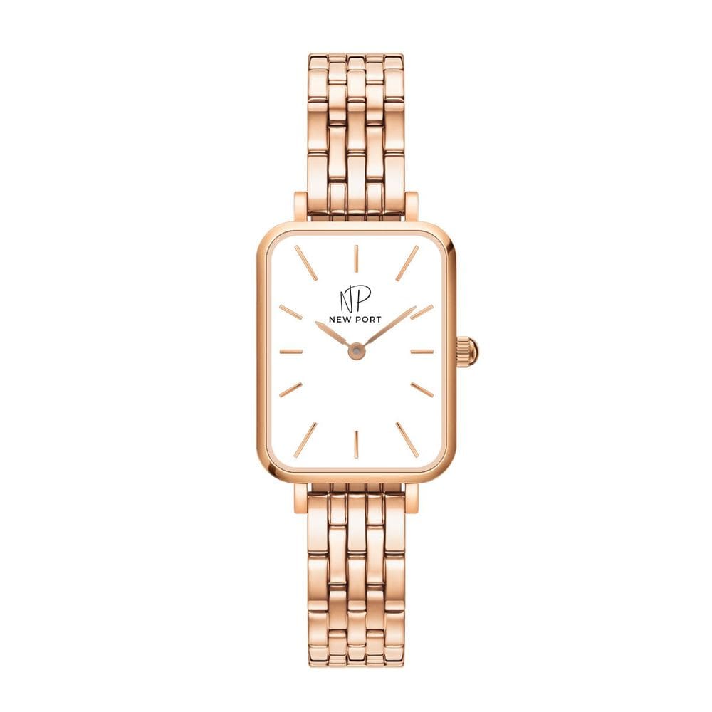 Relógio Feminino Quadrado Rose Gold Venezia minimalista New Port