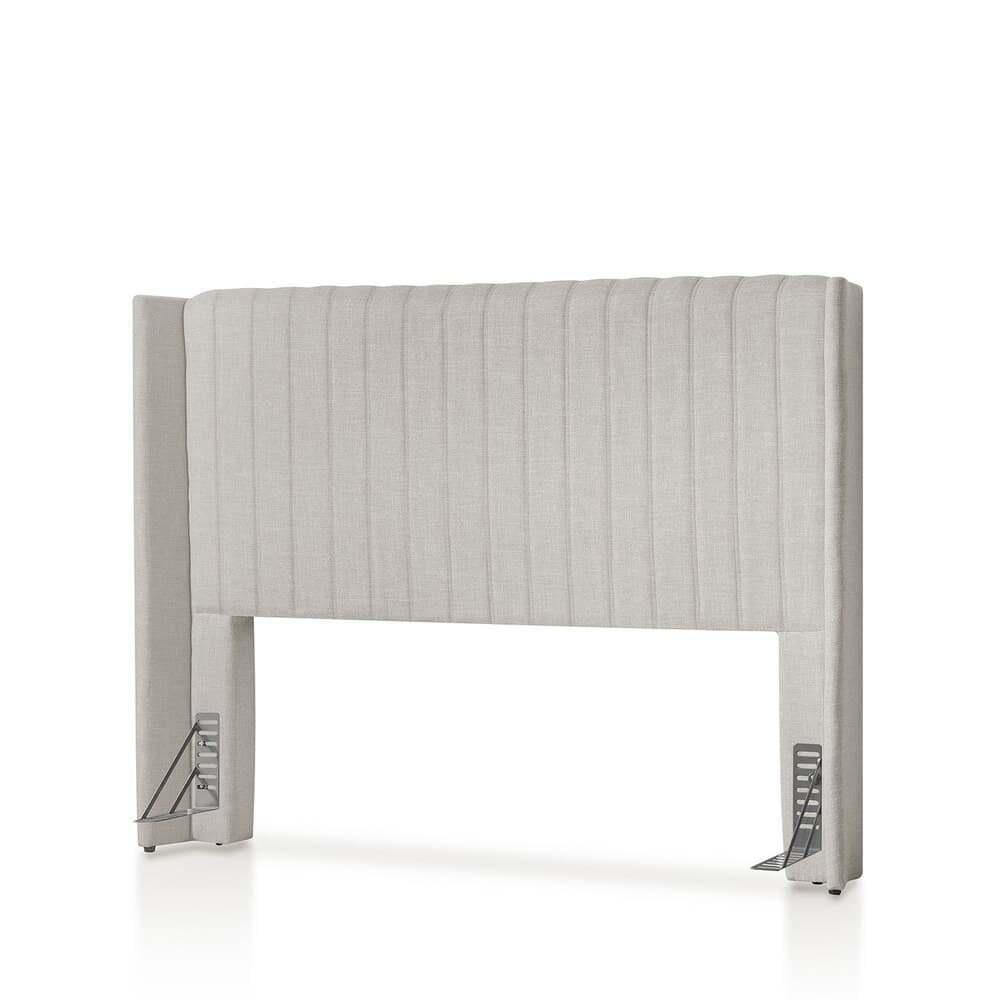 Cabeceira Casal Estofada Reid Canelada 155 cm - Linho Mescla Taupe