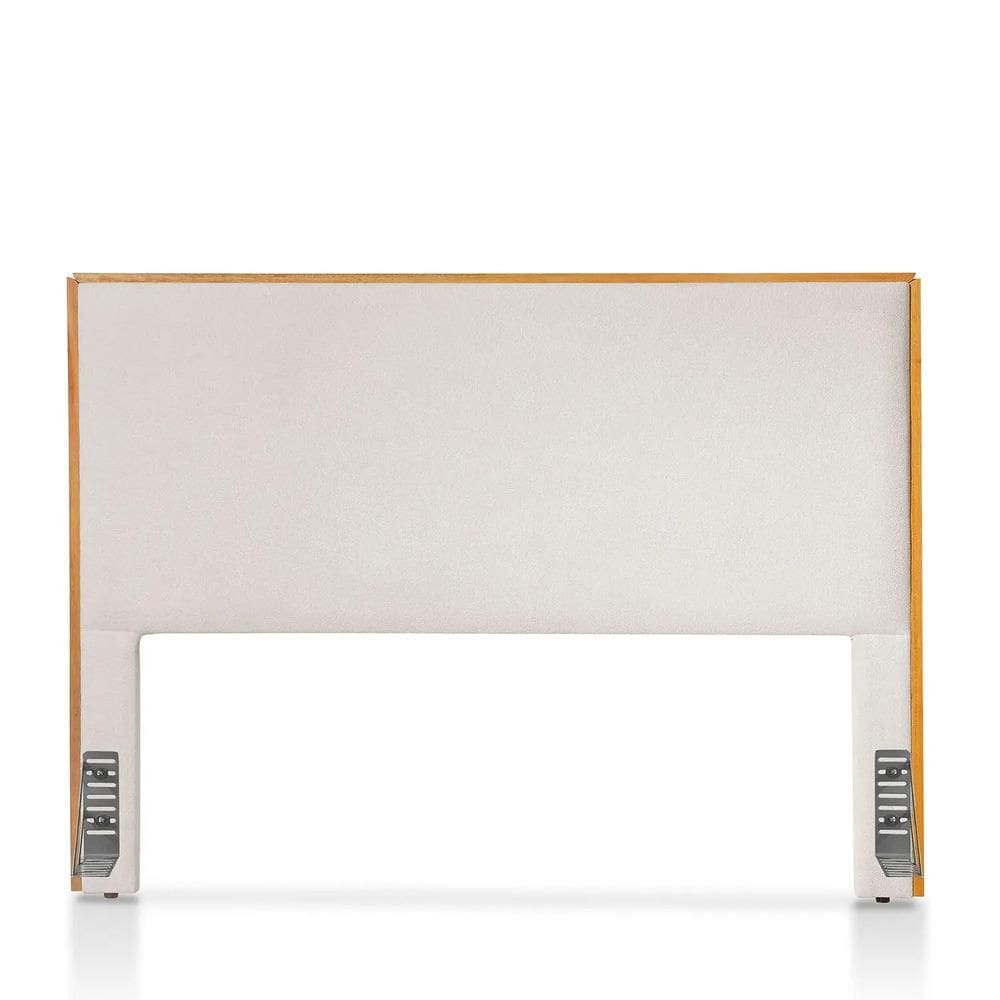Cabeceira King Estofada Emerie 193 cm - Natural c/ Bouclê Off White