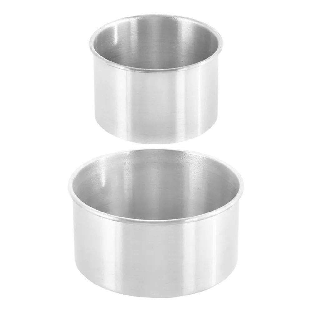 10X Kit 2 Formas Assadeira Bolo Redonda Alta 15X10 20X10 Cm