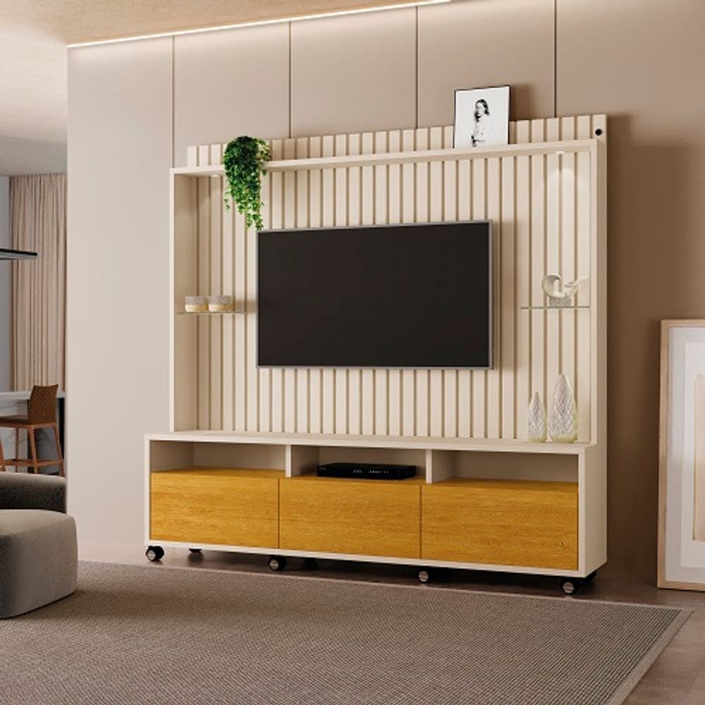 Home Absoluto Ripado Off White/Naturalle – Carmolar Móveis