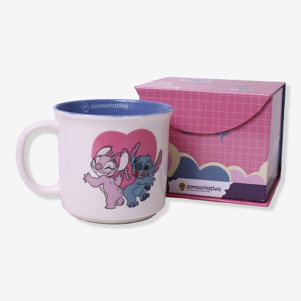 Caneca Tom Stitch E Angel Namorados - Disney