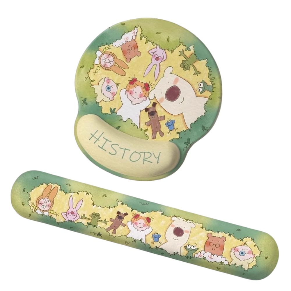 Conjunto de descanso de pulso para mouse e teclado Ergonomic Forest Theme