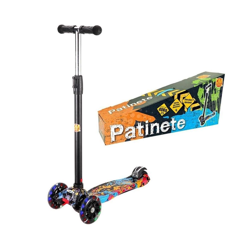 Patinete Flash Radical Com Altura Ajustável E Luz Nas Rodas