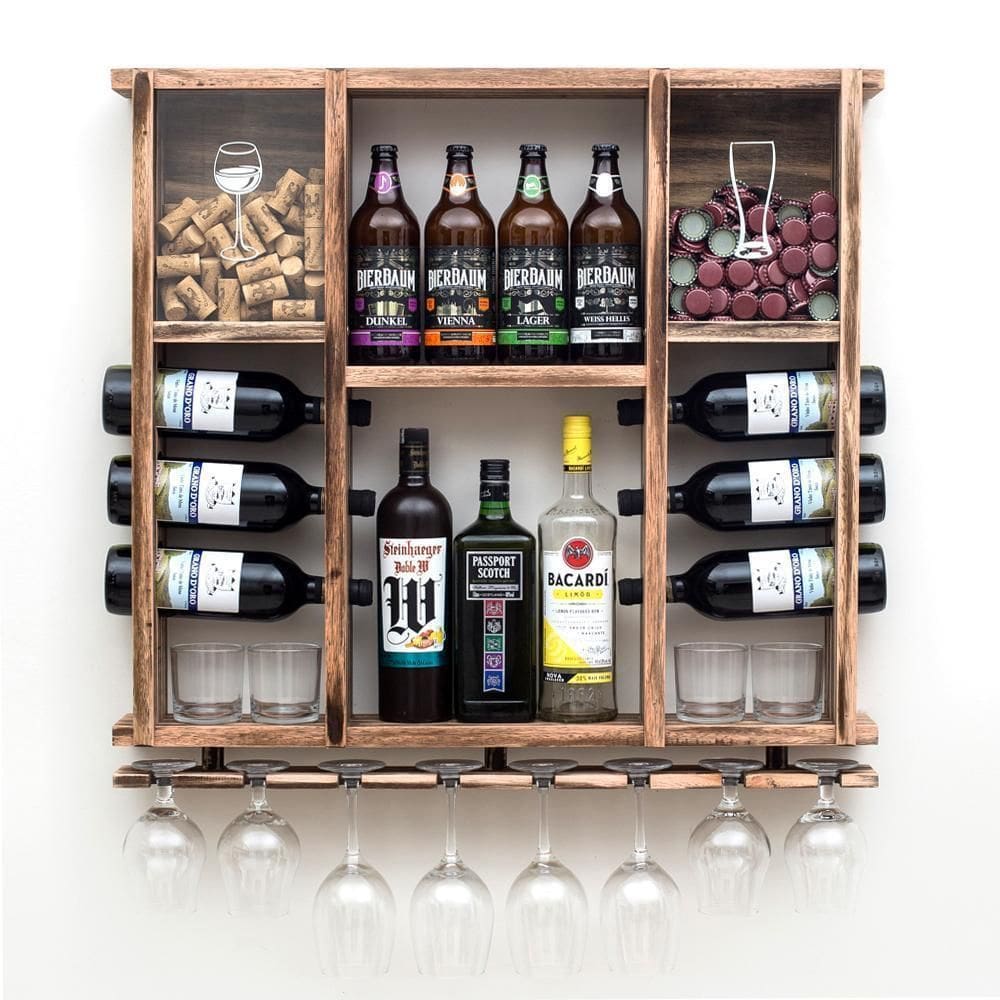 Adega / Barzinho Delenha Decor Porta Taça, Rolha E Tampinha