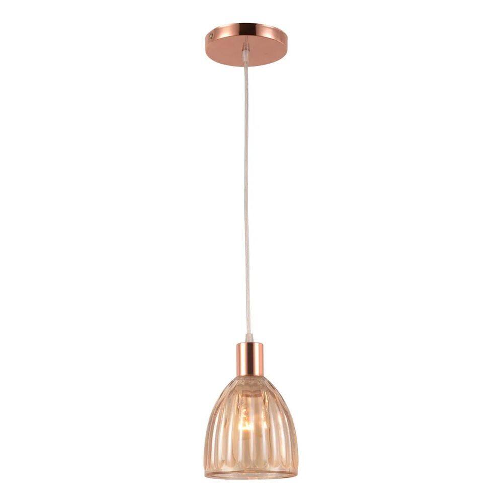 Lustre/Pendente Em Vidro Mooca Cobre/Rose Gold - Startec