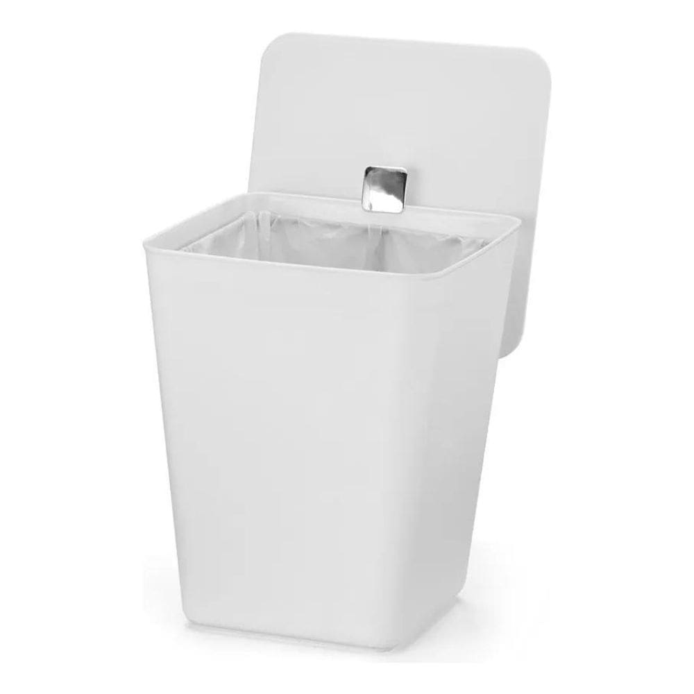 2X Lixeira Quadrada Com Aramado Interno Branco Arthi 7 Litro