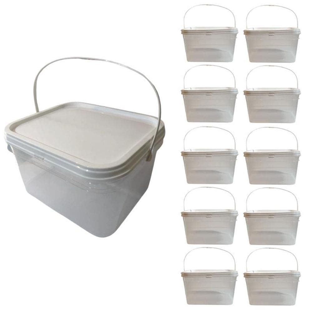 Balde Transparente 2.4L Para Descartar Produtos-Kit 10 Pçs