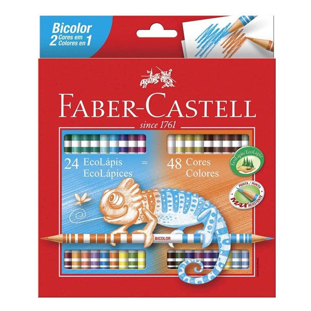 Lápis de Cor Ecolápis 120624 24 Bicolor - Faber Castell