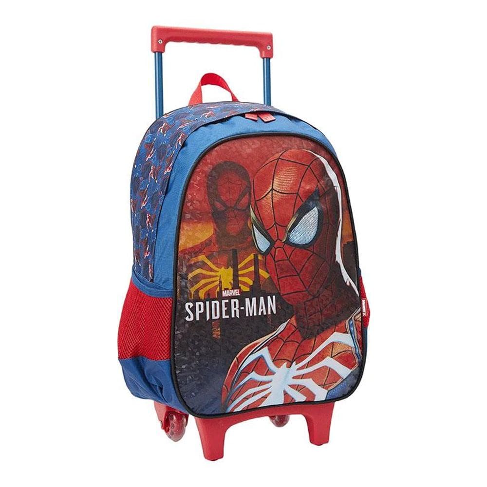 Mochila Escolar Infantil com Rodinhas Spider Man 13350 Azul - Xeryus