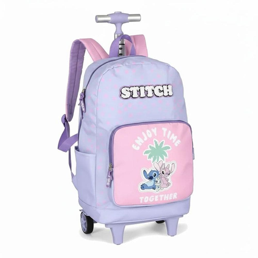 Mochila Escolar Infantil com Rodinhas Stitch MC50092SC Roxo - Maxlog