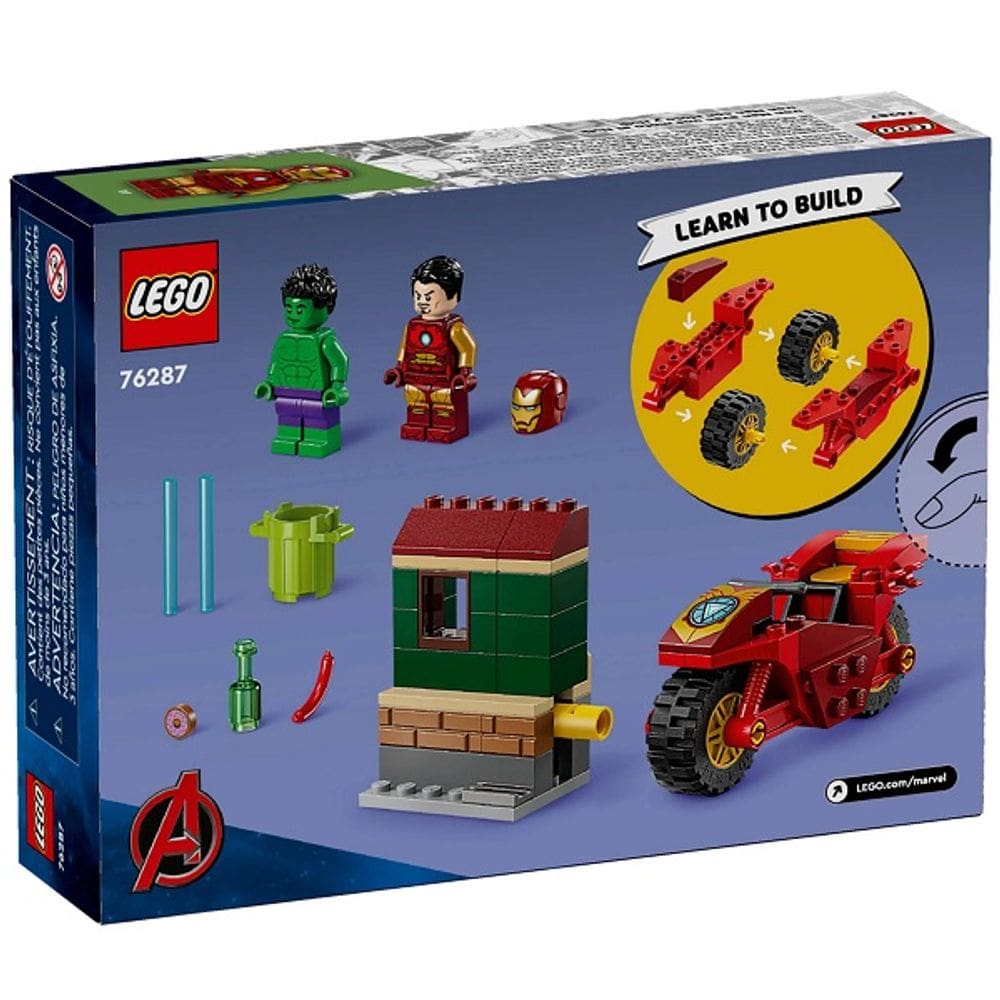 Lego Marvel Homem de Ferro com Motocicleta e o HULK 76287