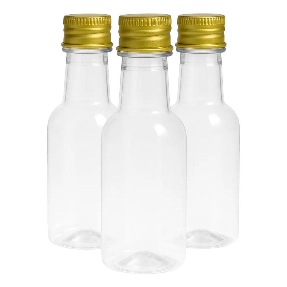 2X 50 Garrafinha Plástica Pvc 50Ml Tampa Alumínio Tampa Meta