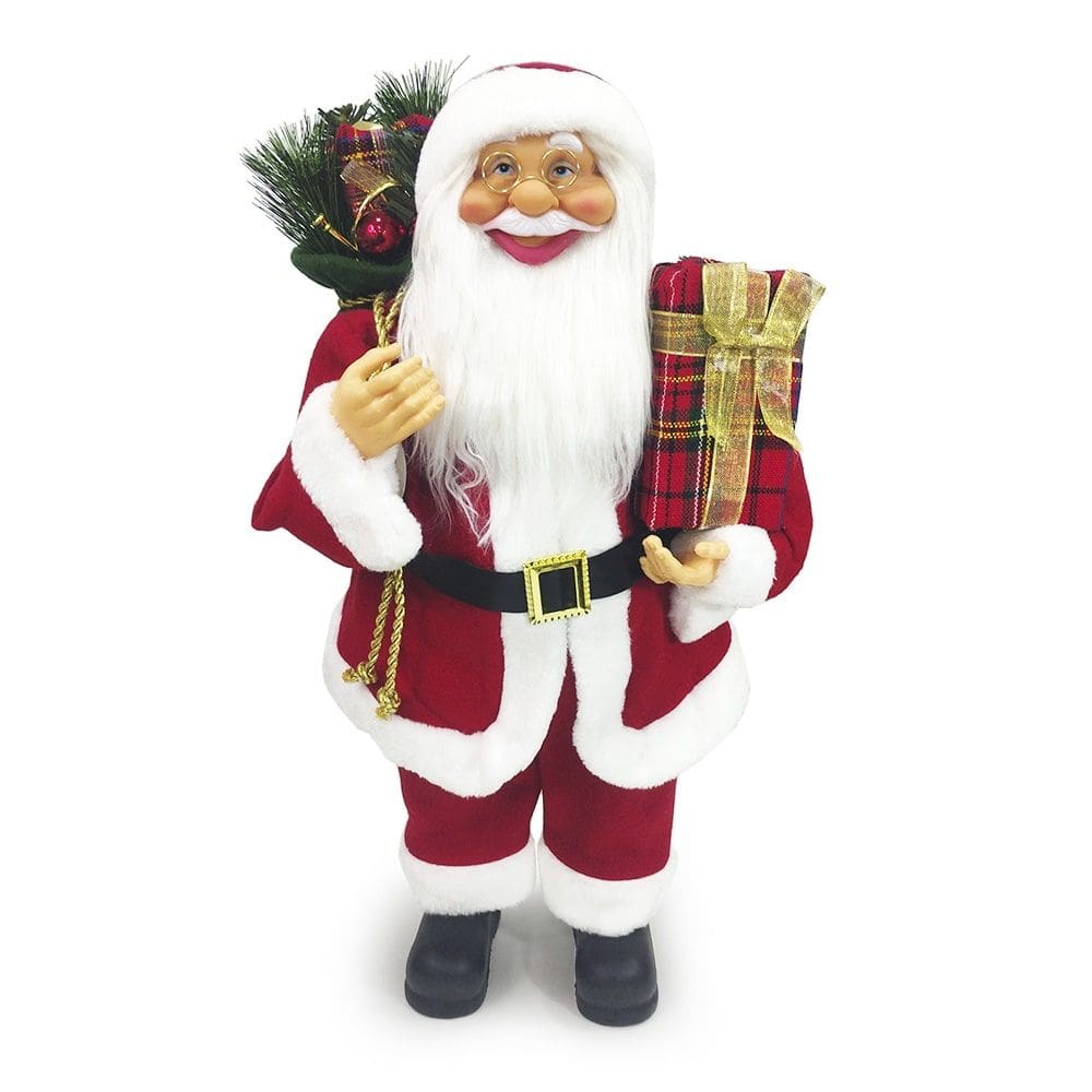 Papai Noel Tradicional 60cm com Presente - Natal Elegante