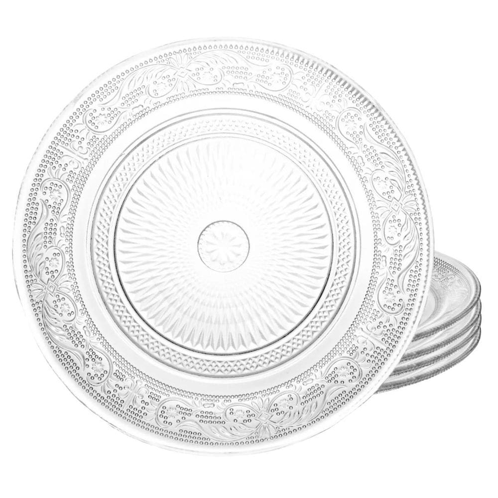 Jogo De Pratos Fundo 21,5Cm Kit 4 Peças Angel Transparente