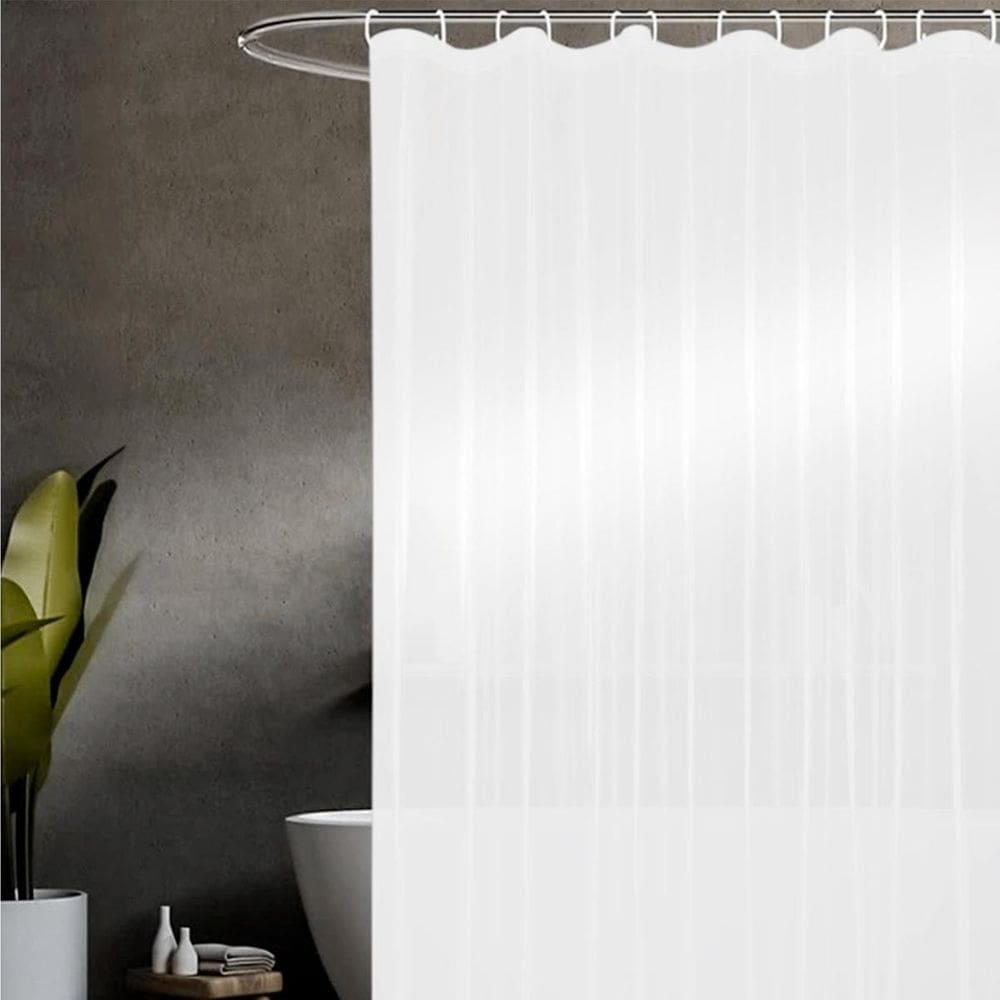 1 Cortina Box Banheiro Antimofo Ganchos 180X200 Pev Ls Br