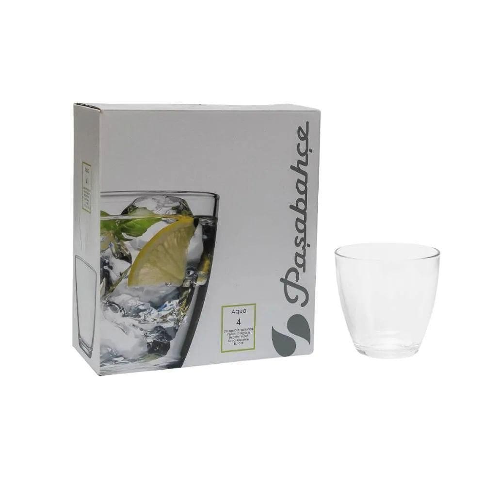 Jogo De 4 Copos Em Vidro Aqua Pasabahce 348 Ml