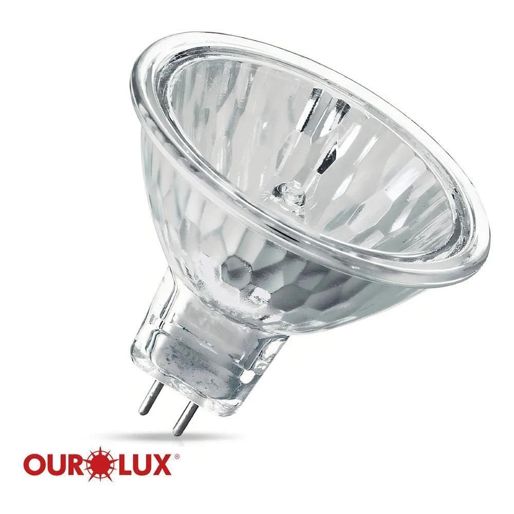 2X Lâmpada Halógena Dicróica 50W Gu5.3 2800K Luz Amarela Luz