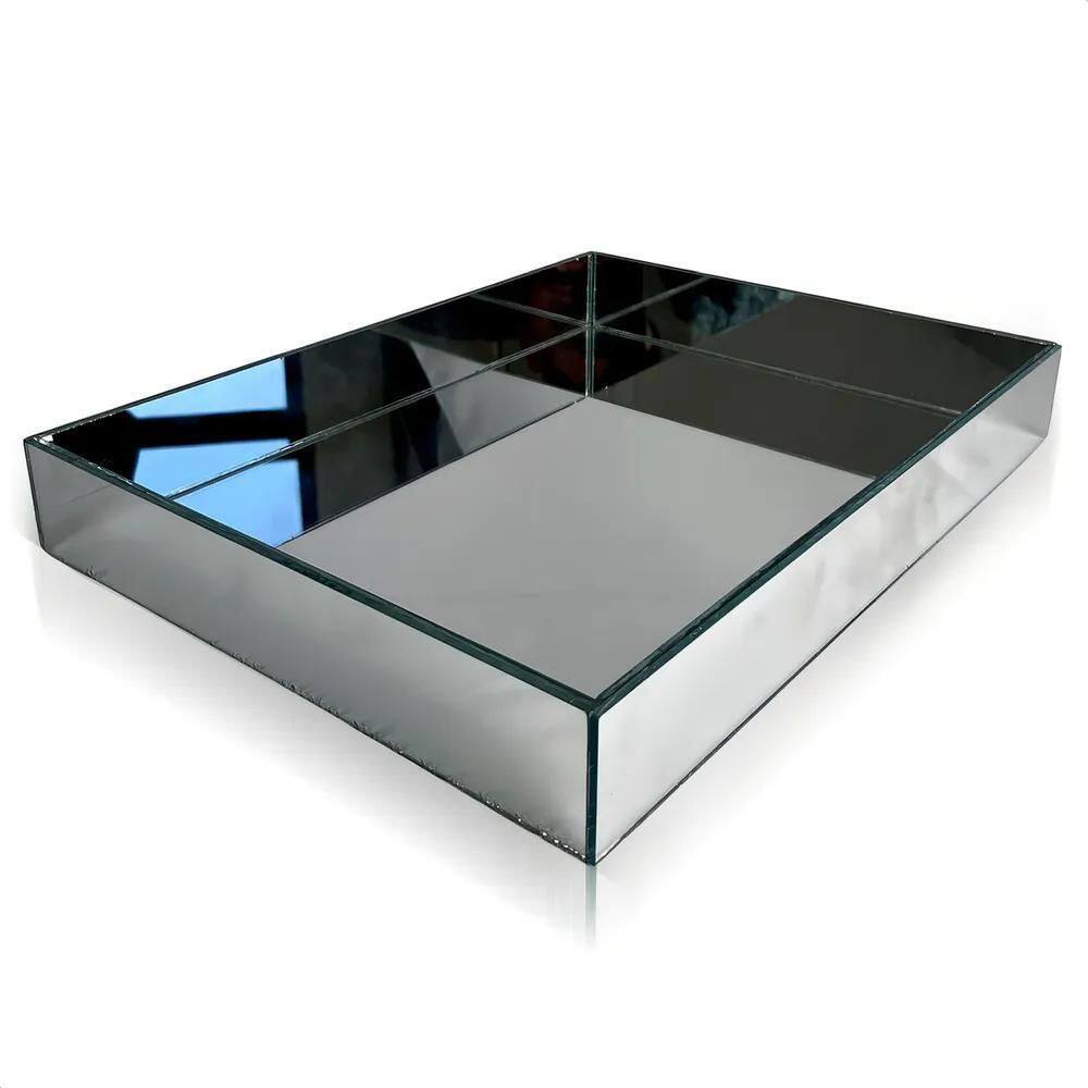 2X Bandeja Espelhada De Mesa Para Sala Jantar 30X20