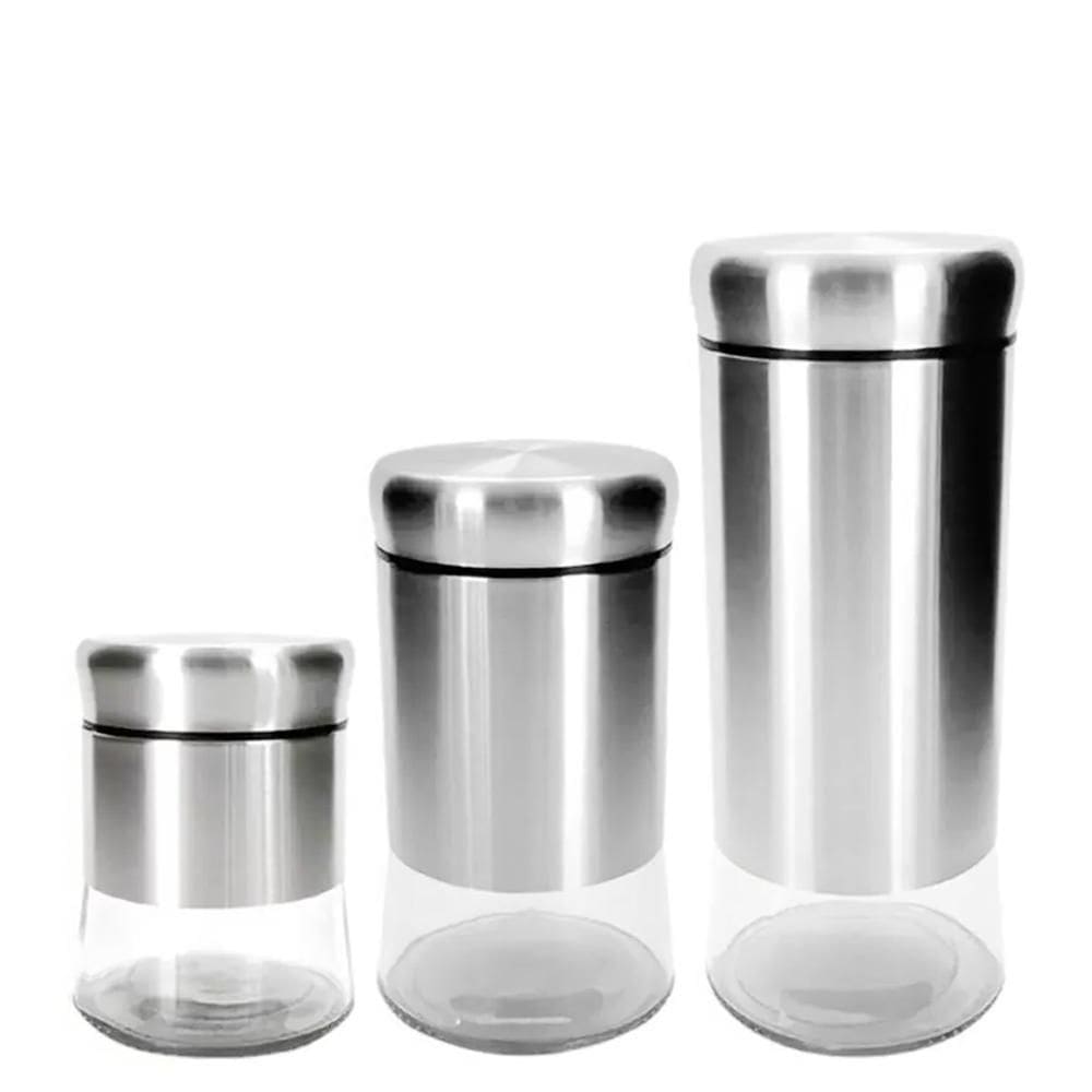 Potes Herméticos Facile Vidro/Inox 420/640/870Ml