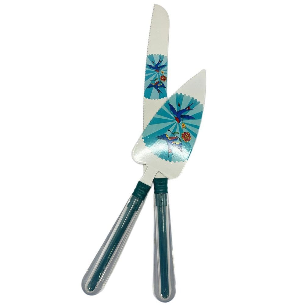 Conjunto Cake Cutter Bolo Aniversário Faca E Espatula Inox