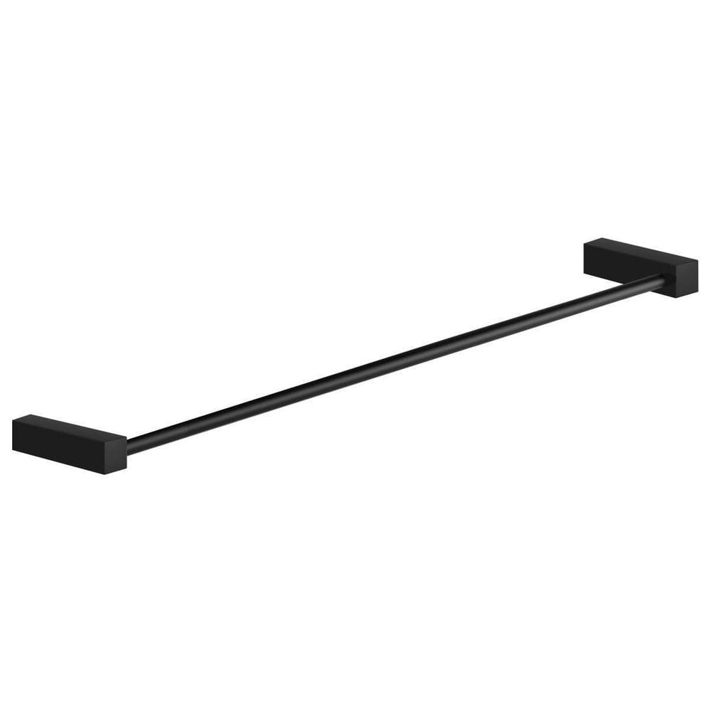 Toalheiro Para Banheiro Preto Fosco Troia Grego Metal 60Cm