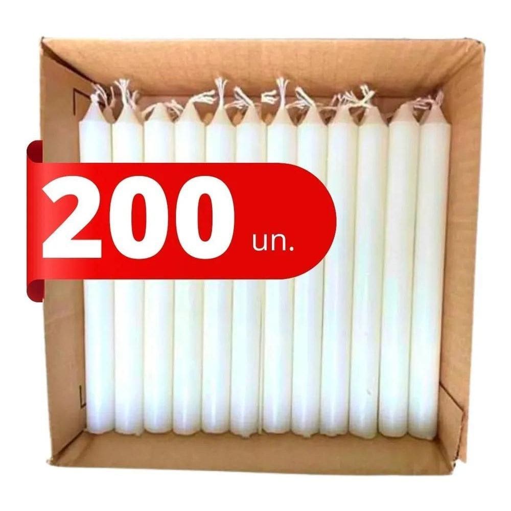 2X 200 Velas Palito Branca  13,5 Cm De Qualidade