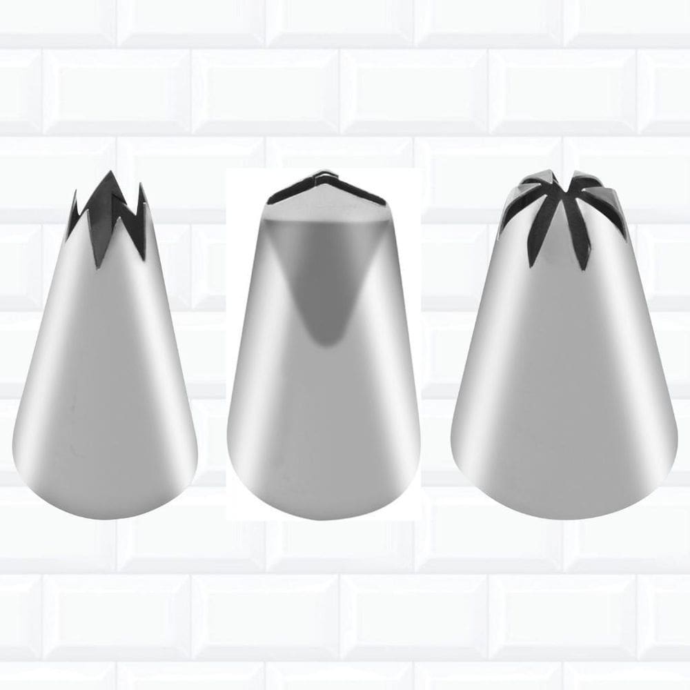 Kit Bico Confeitar Inox 1M 1B Folha Crespo Pitanga Especial