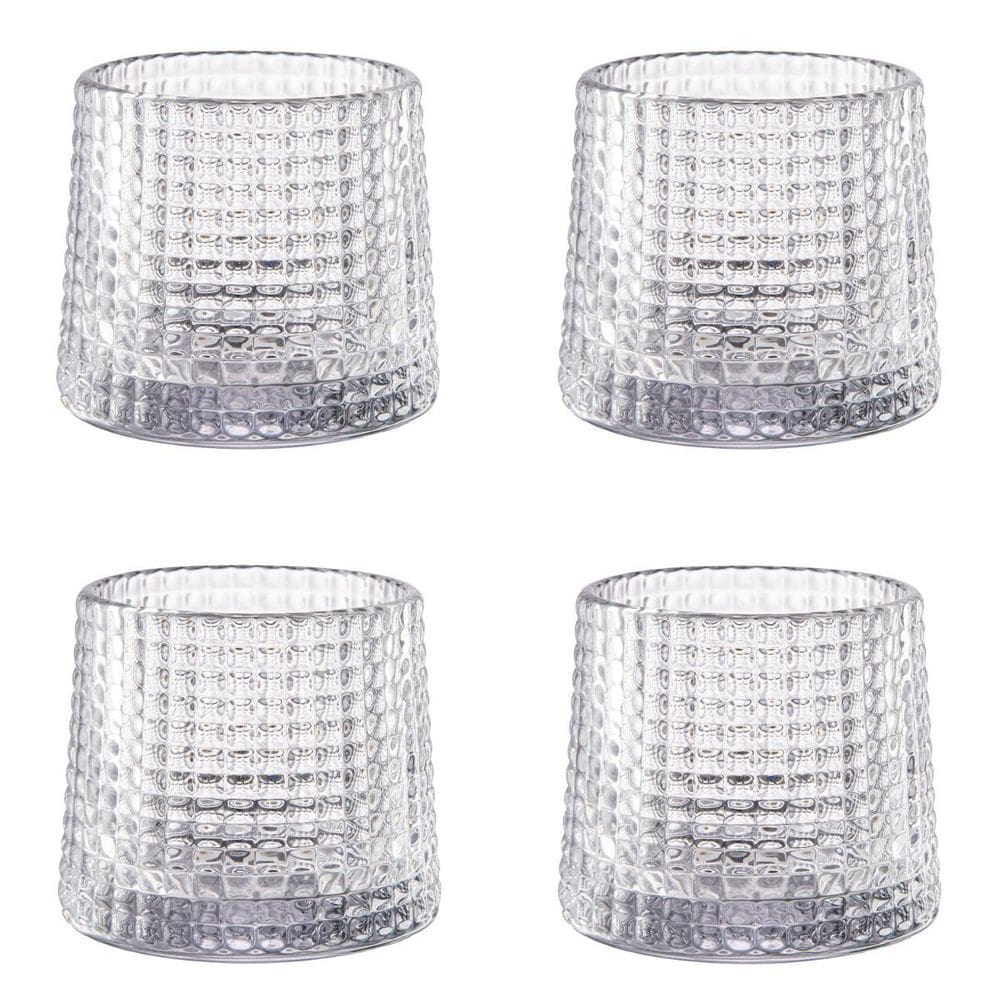 Kit 4Pc Copo Baixo Para Whisky Giratório Hive 180Ml 30055